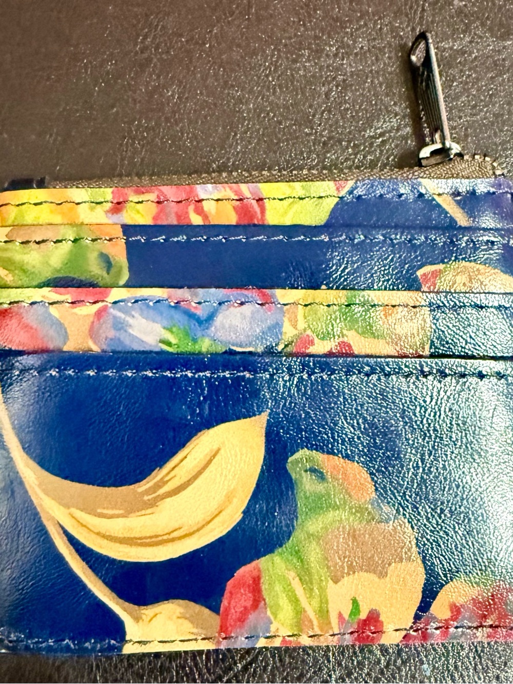 Patricia Nash Blue Floral Bird Card Holder Wallet